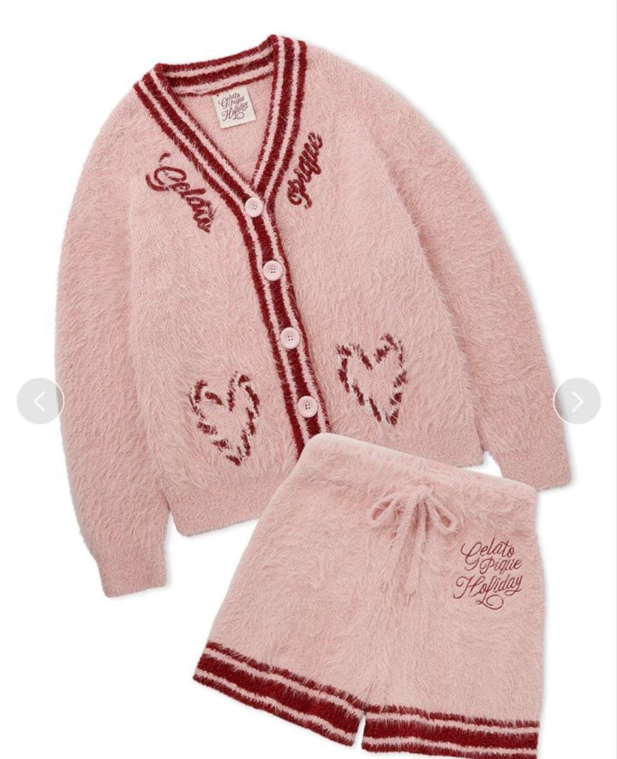新品gelato pique ホリデーフェザーカーディガン&ショートパンツセット