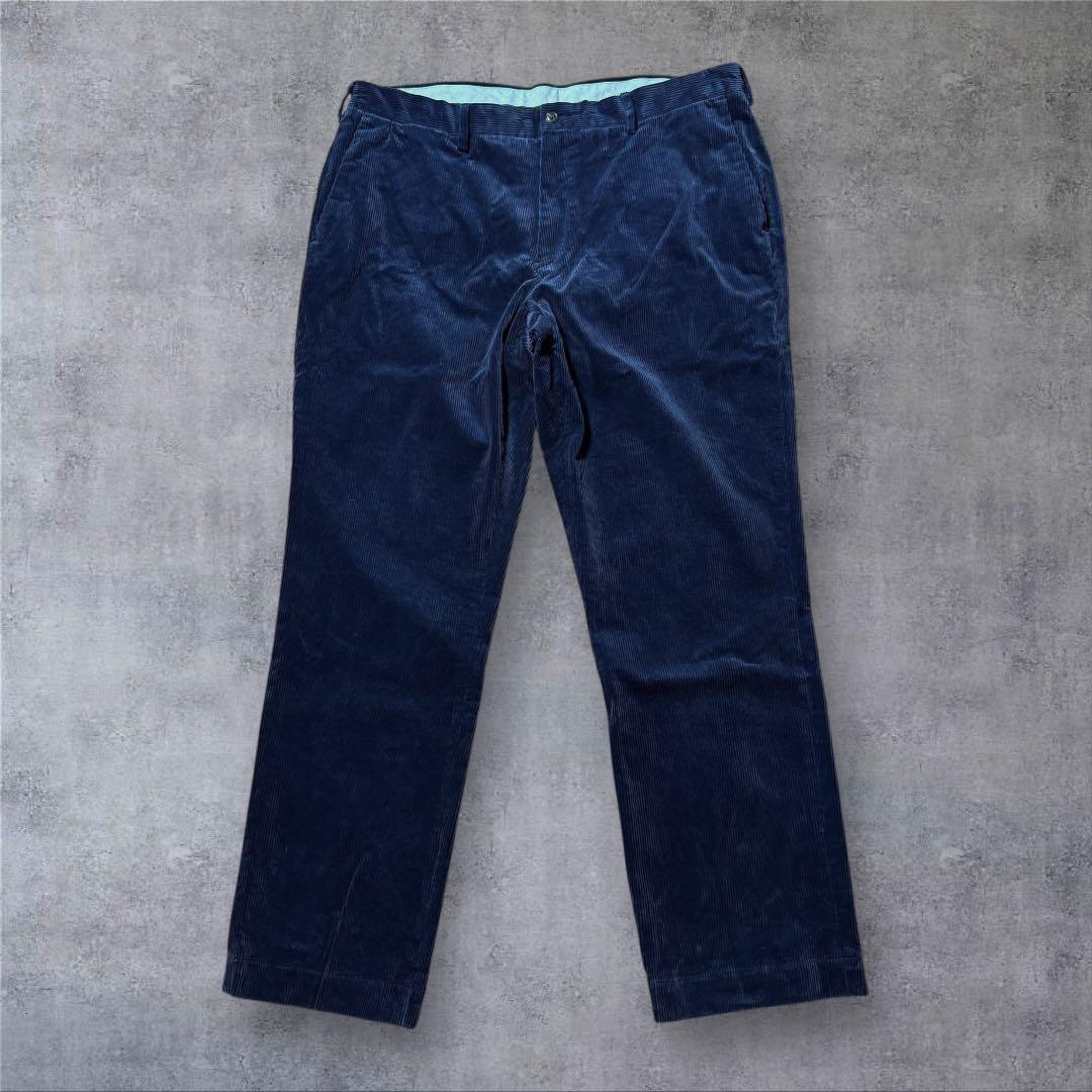 2111 美品ポロラルフローレンコーデュロイパンツ太畝クラシックフィット古着濃紺