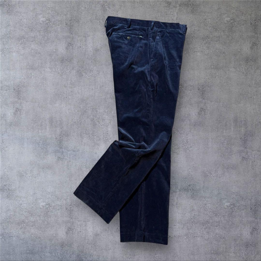 2111 美品ポロラルフローレンコーデュロイパンツ太畝クラシックフィット古着濃紺