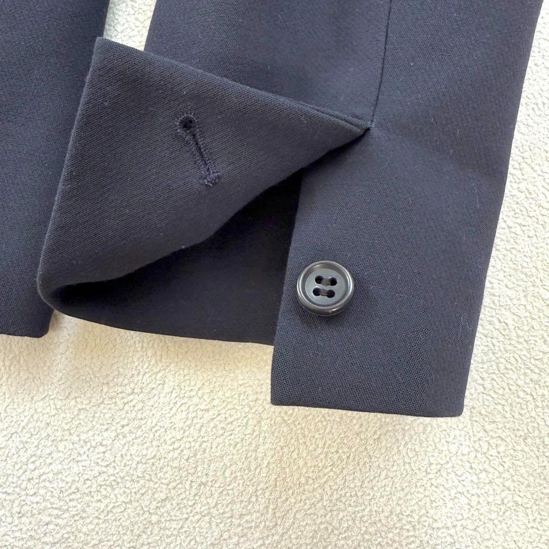 秋冬生地・L✨プラステ ノーカラー パンツ スーツ セットアップ ネイビー