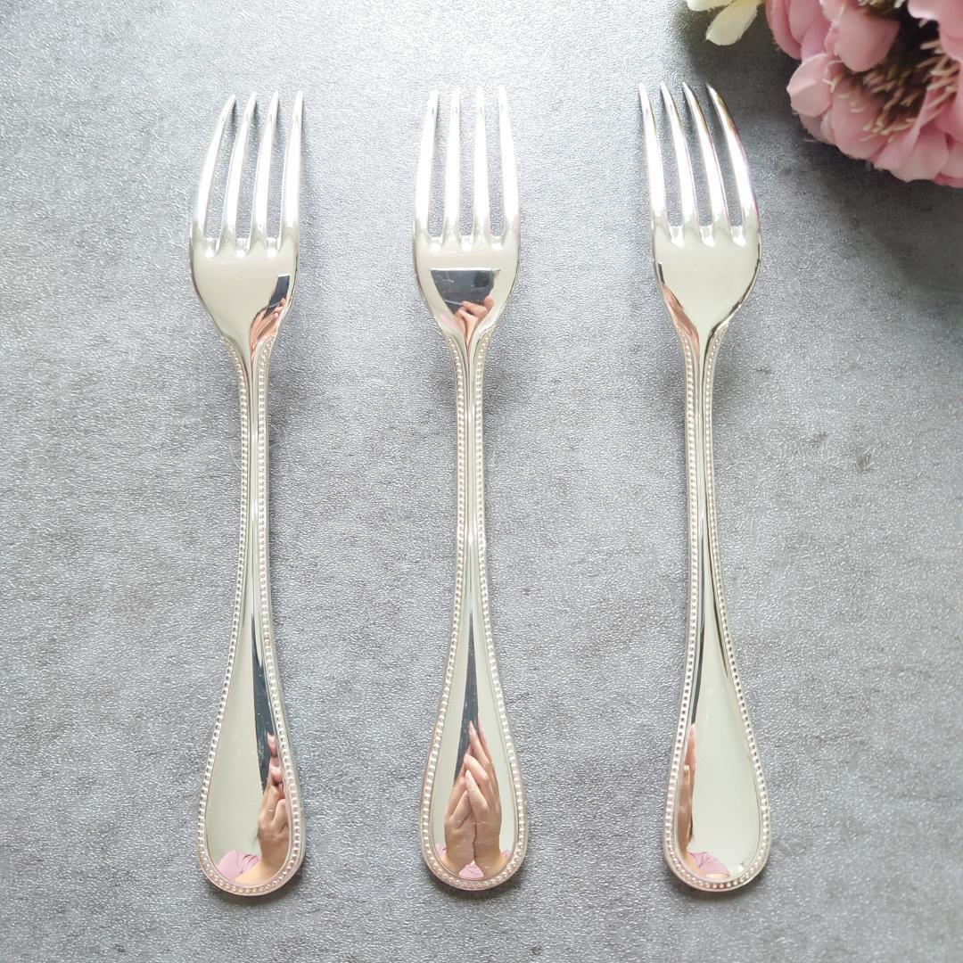 希少 美品 クリストフル パール デザートフォーク 3点