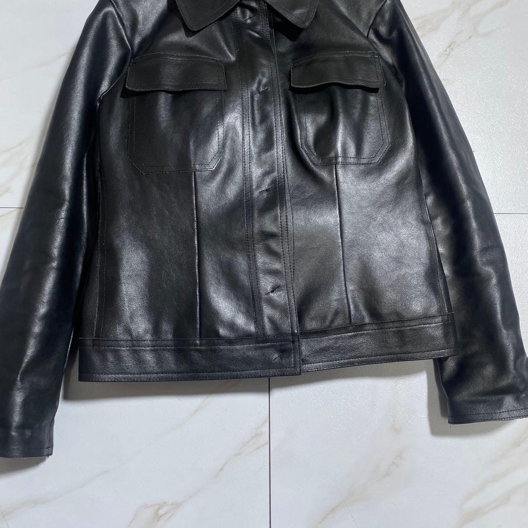 希少♡コスチュームナショナル イタリア製 光沢 短丈カウレザージャケット 中綿