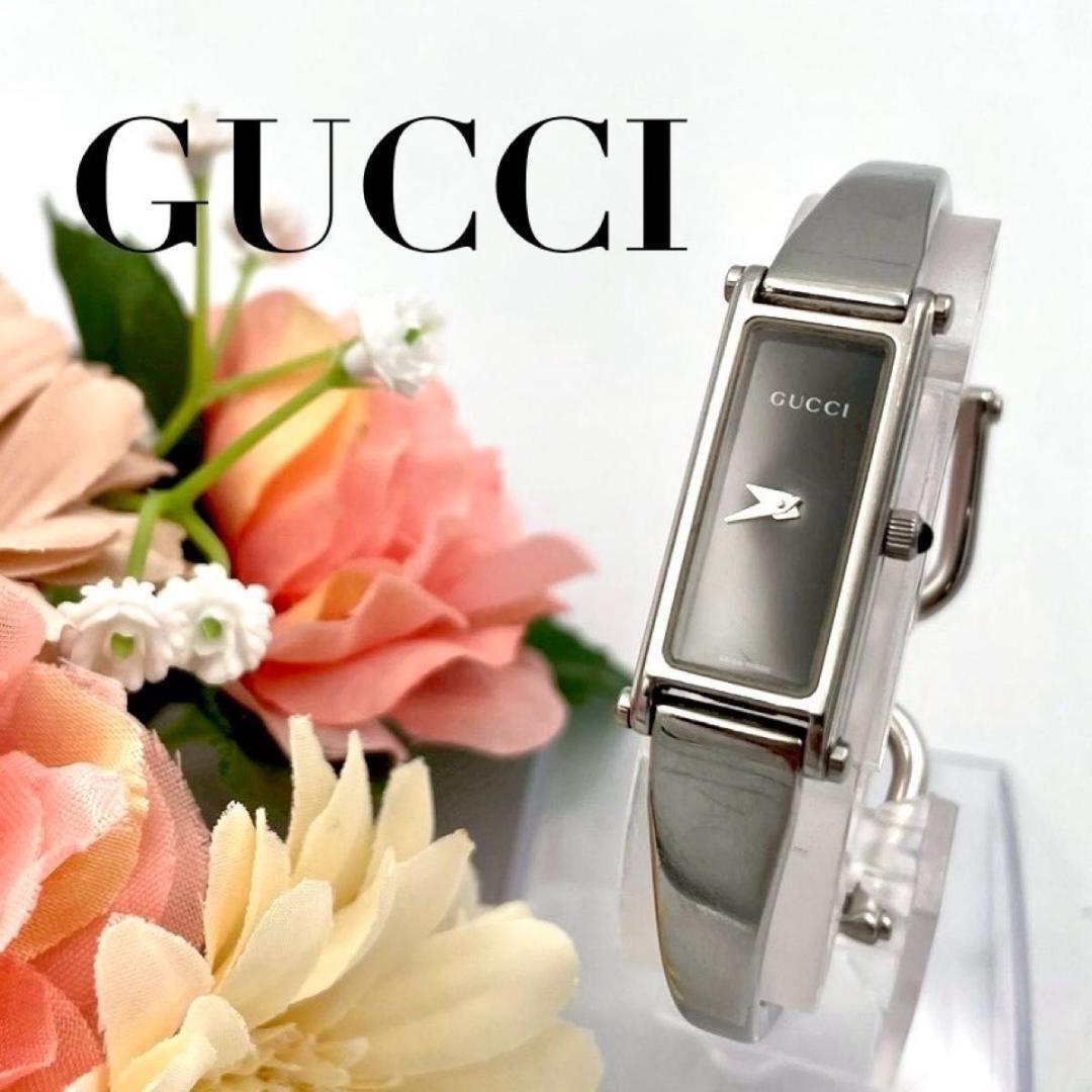 356 美品 新品電池 グッチ 1500L 腕時計 クオーツ バングルウォッチ