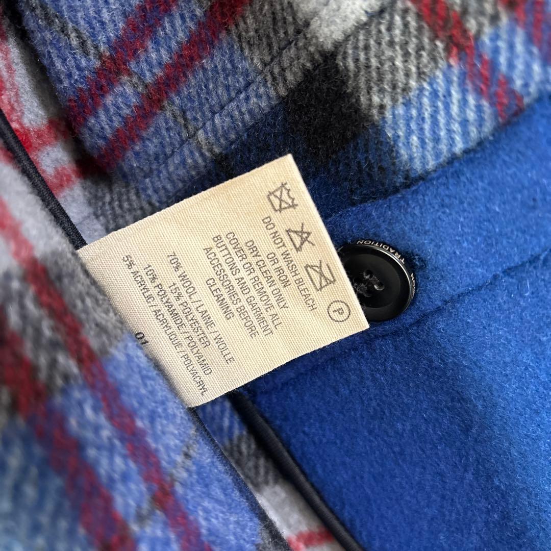 LONDON TRADITION ウール メルトン ダッフルコート ブルー 青