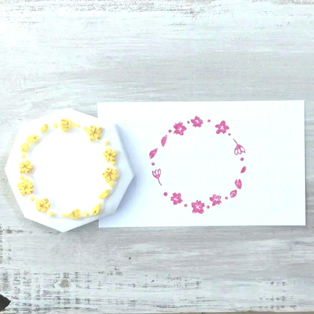 消しゴムはんこ No.44 さくらのリース
