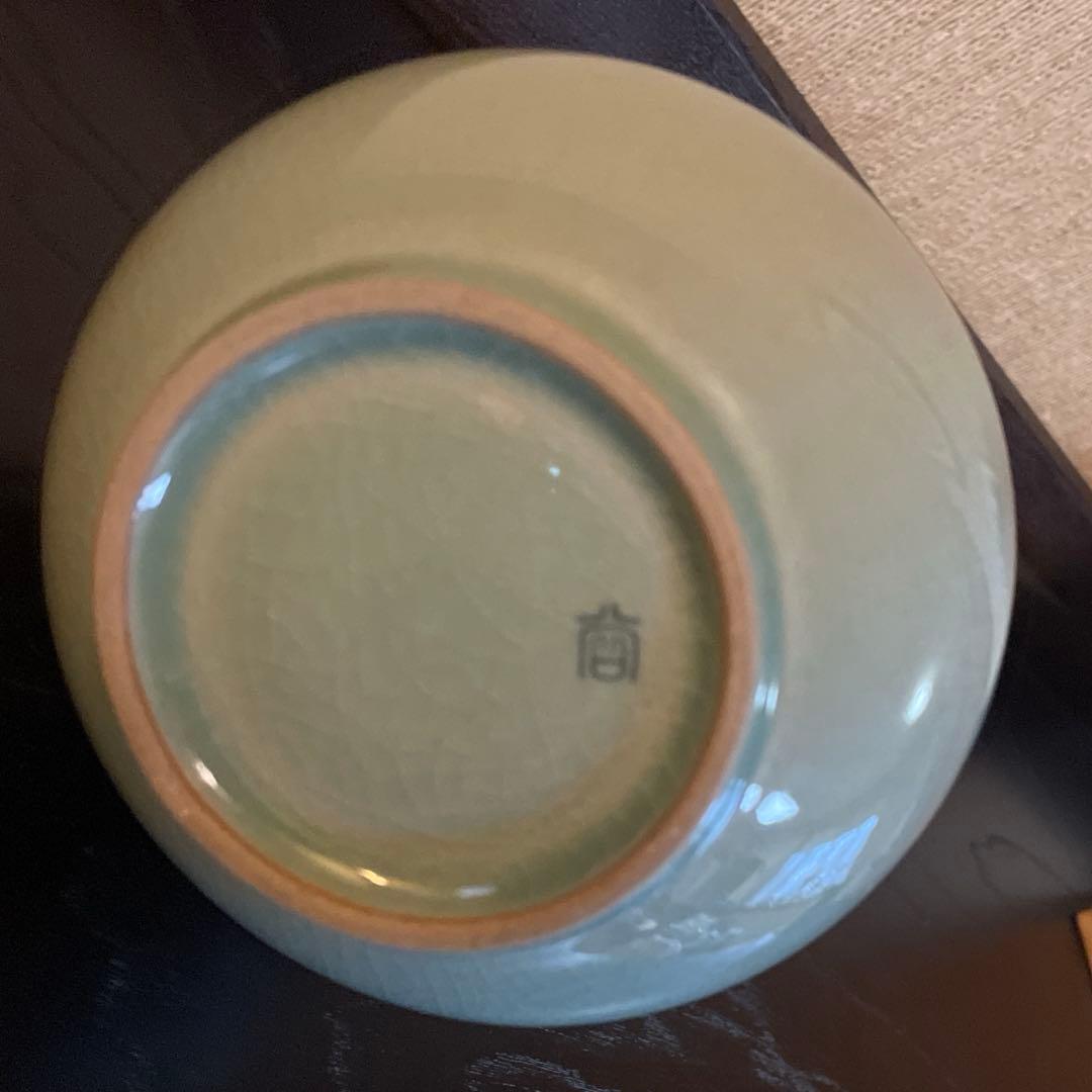 高麗青磁　輪耳付き花瓶 木箱付き