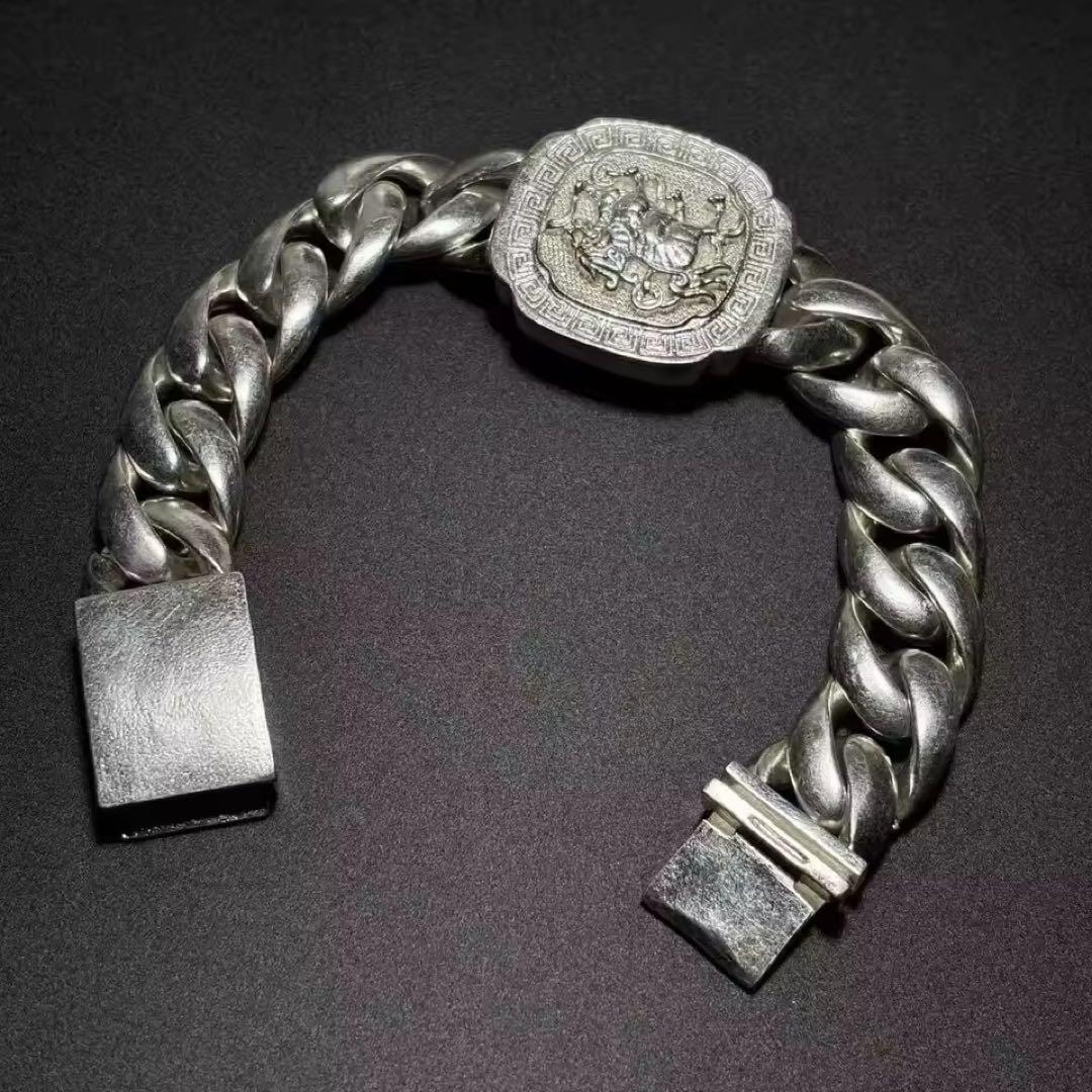 スカルモチーフ シルバー925刻印ブレスレット クロムハーツ 系