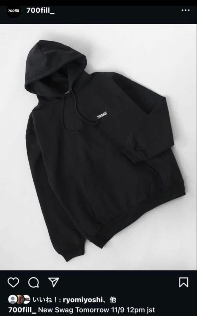 トップス 700FILL Small Payment Logo Hooded Sweat