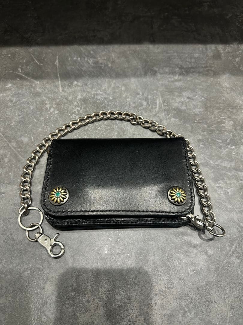 バイカーウォレット ウォレットチェーン レザーウォレット 古着