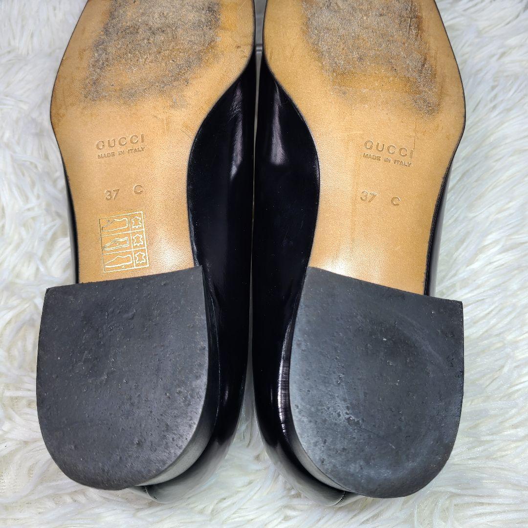 【GUCCI】ゴールド金具　スクエアトゥパンプス　ブラック