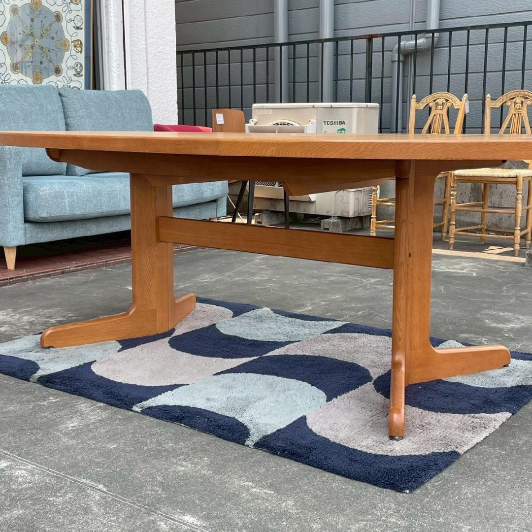 ※こ出品※ 日進木工 オーク材 伸長式 ダイニングテーブル