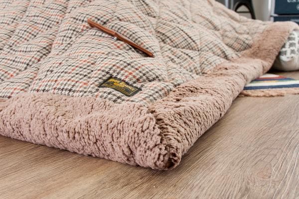 おしゃれ さらさら ポケット付き 正方形 こたつ布団 チェック柄 ベージュ