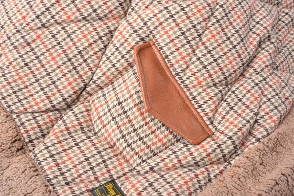 おしゃれ さらさら ポケット付き 正方形 こたつ布団 チェック柄 ベージュ