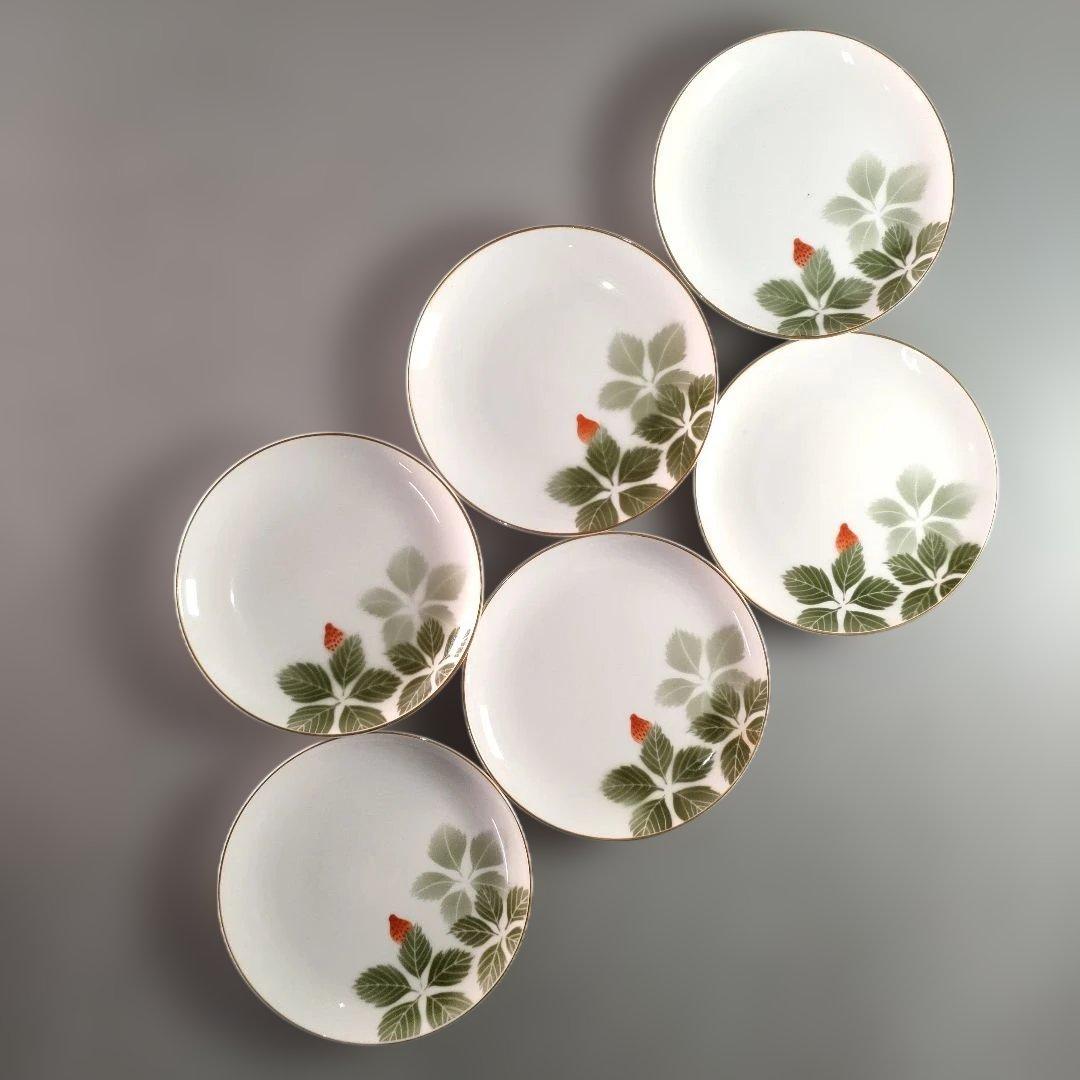 A1341-1/有田焼/深川製磁/果実文銘々皿 苺皿6客・柿皿5客/懐石道具/