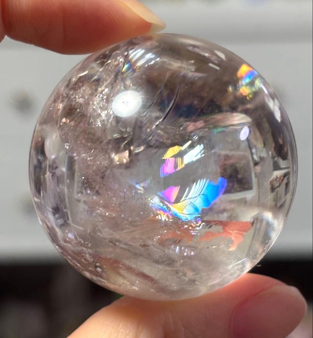 リリィ様　高品質ピンククォーツピンクアゼツライト　ピンクファイアー　スフィア　虹