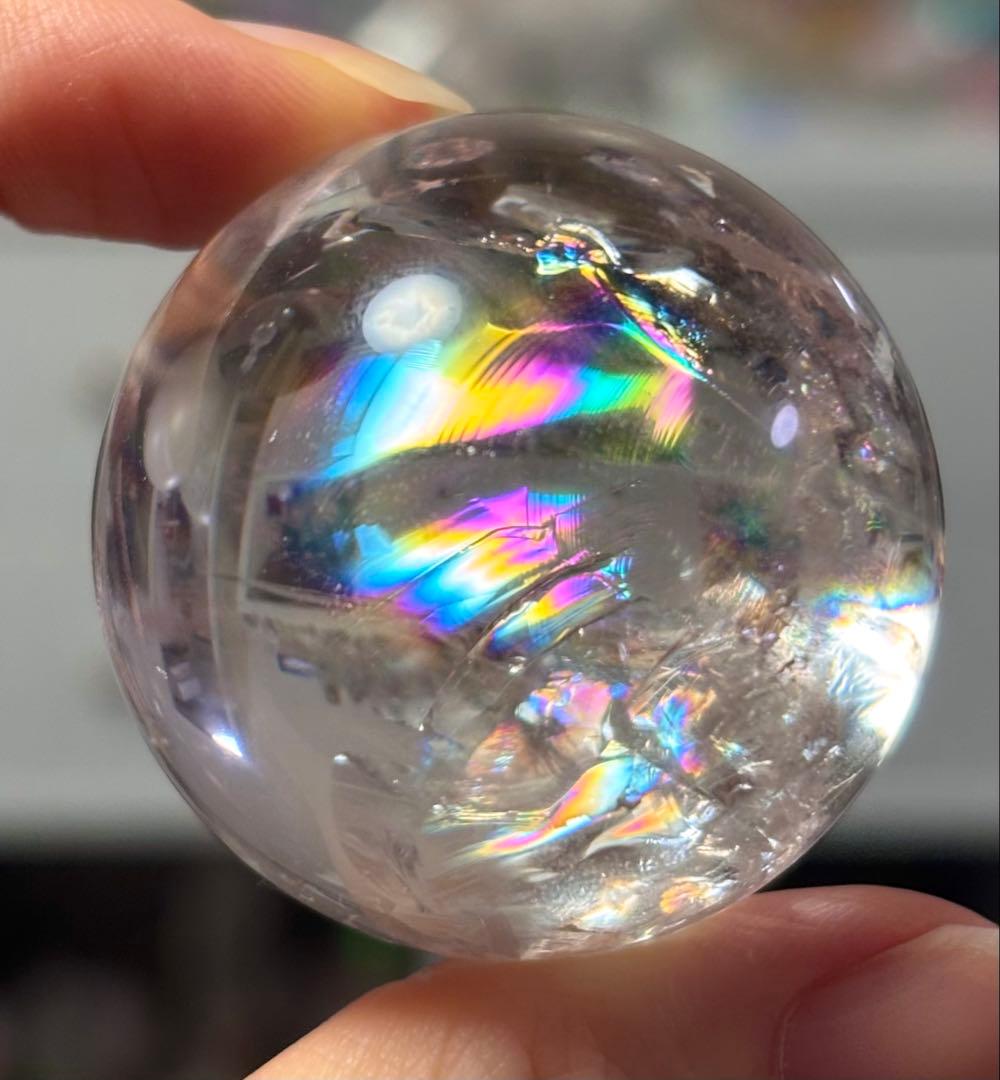 リリィ様　高品質ピンククォーツピンクアゼツライト　ピンクファイアー　スフィア　虹