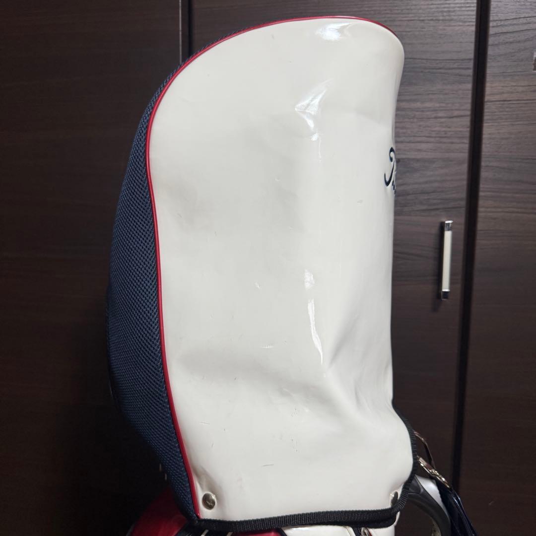 Titleist キャディバッグ ゴルフバッグ ホワイト/レッド/ネイビー