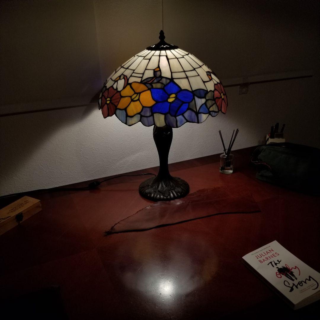 ステンドグラス テーブルランプ ハンドメイド品4357
