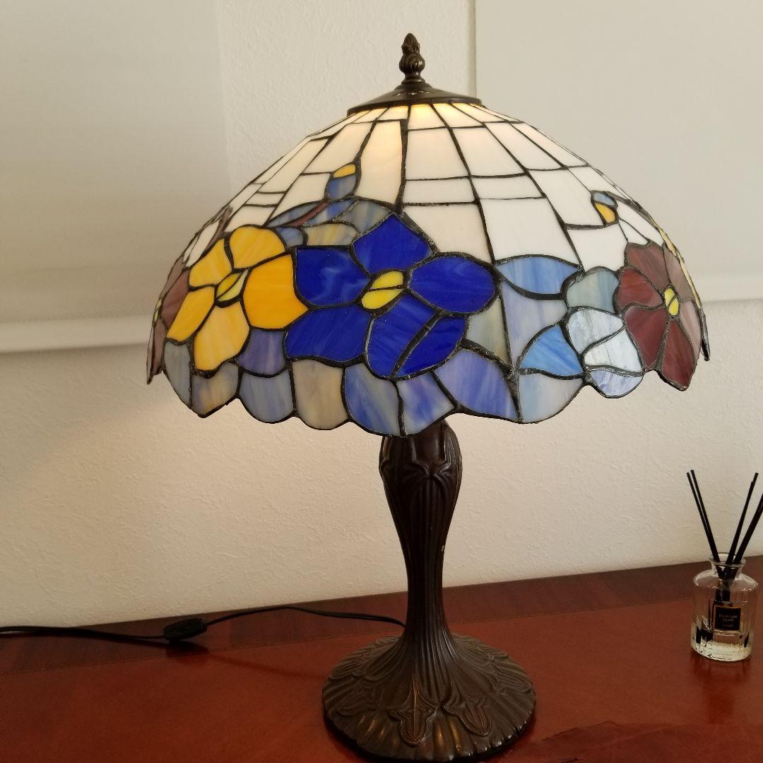 ステンドグラス テーブルランプ ハンドメイド品4357