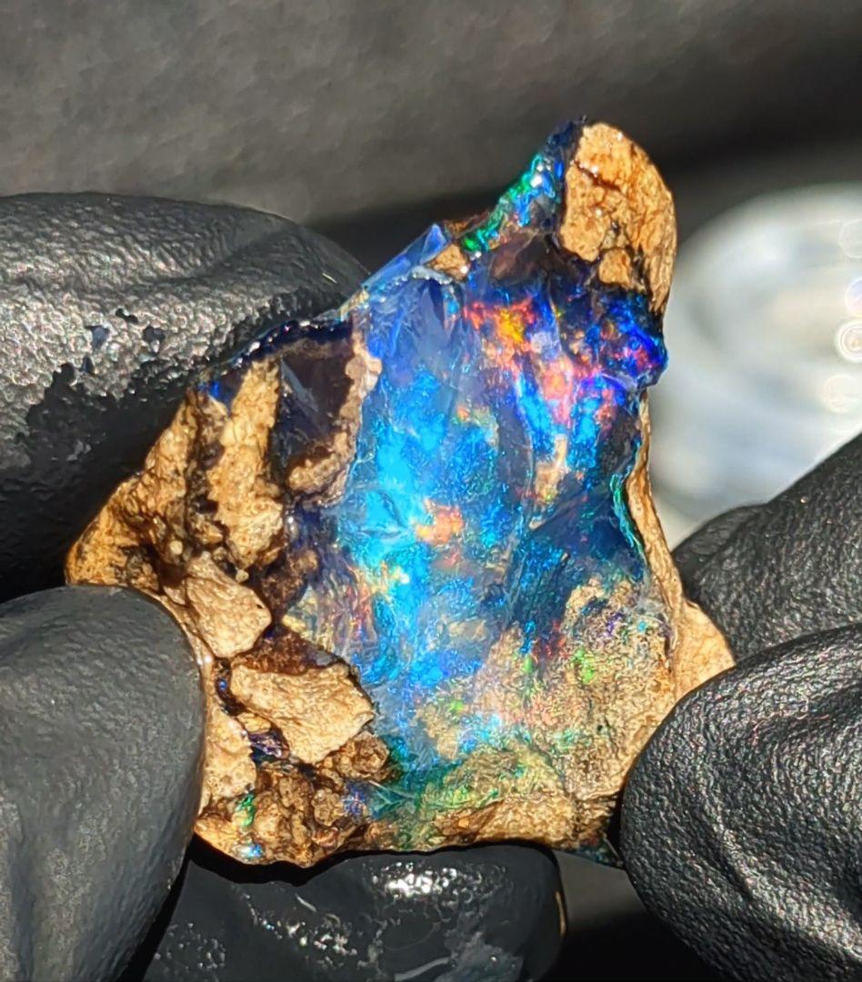 【38ct】エチオピア　オパール　原石　天然石　鉱物　標本　鉱石　ブルー