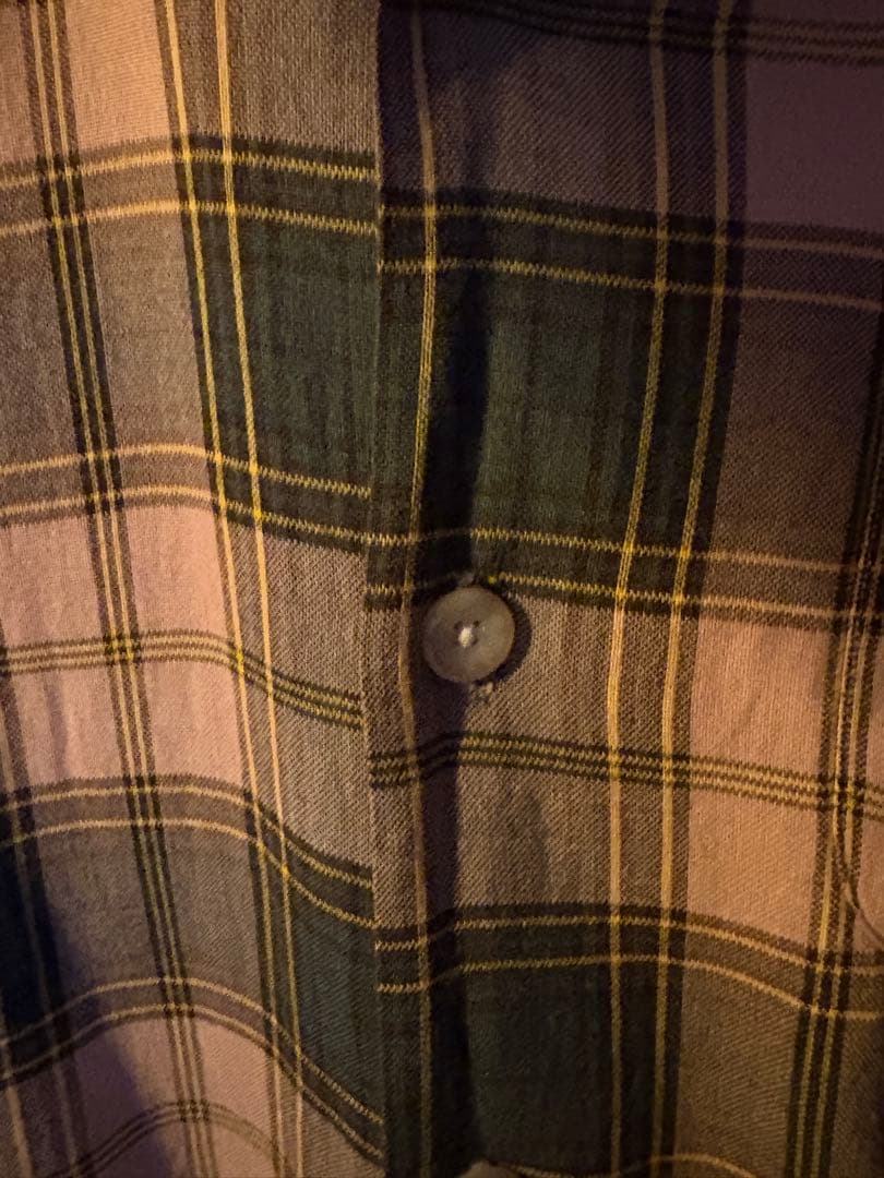 50s マドラスチェック　レーヨンシャツ　高配色