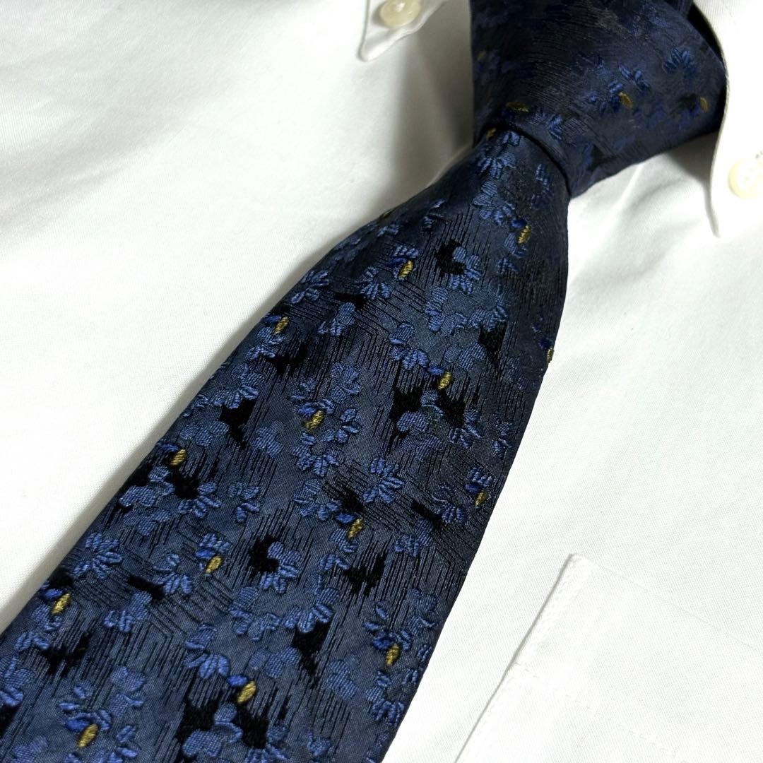 Ermenegildo Zegna ネクタイ ダークネイビー 花柄系