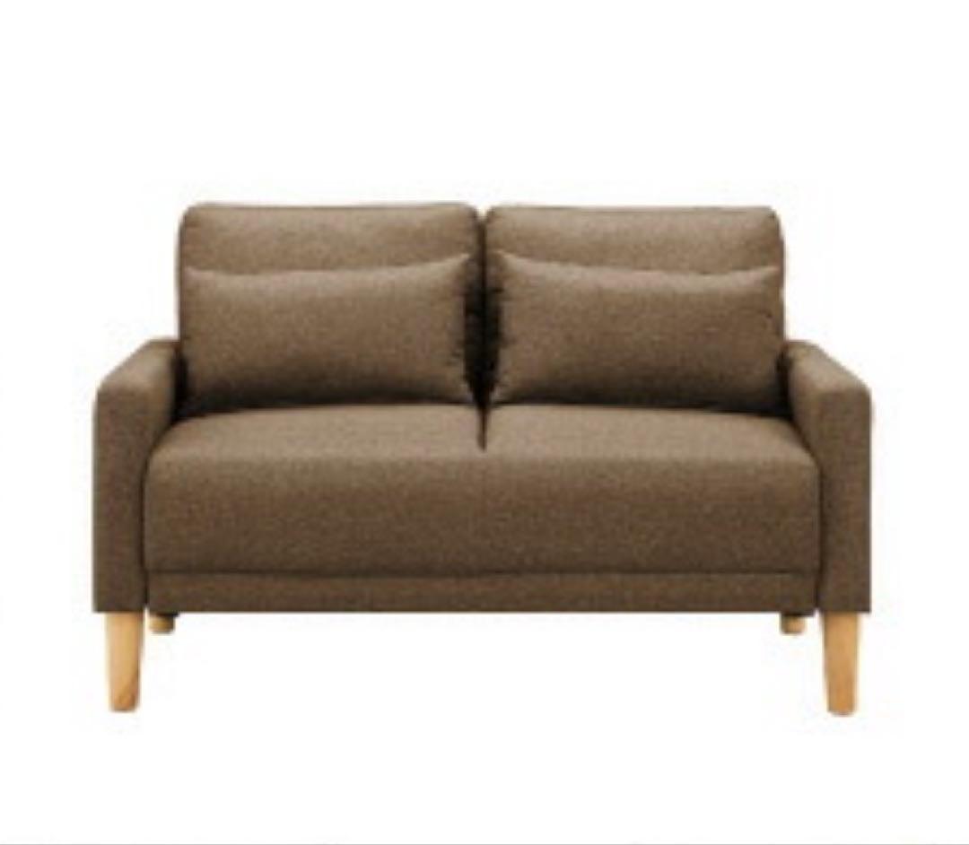 ソファ　ソファベッド　ローソファ　リビングソファ　2人掛け　ブラウン
