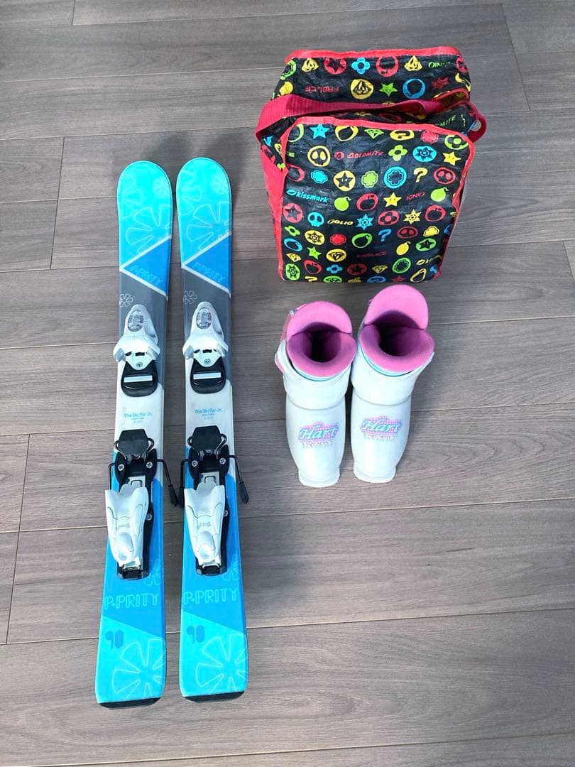 キッズ　P.PRITYスキー板　ビンディング付き　Hartスキーブーツ　セット