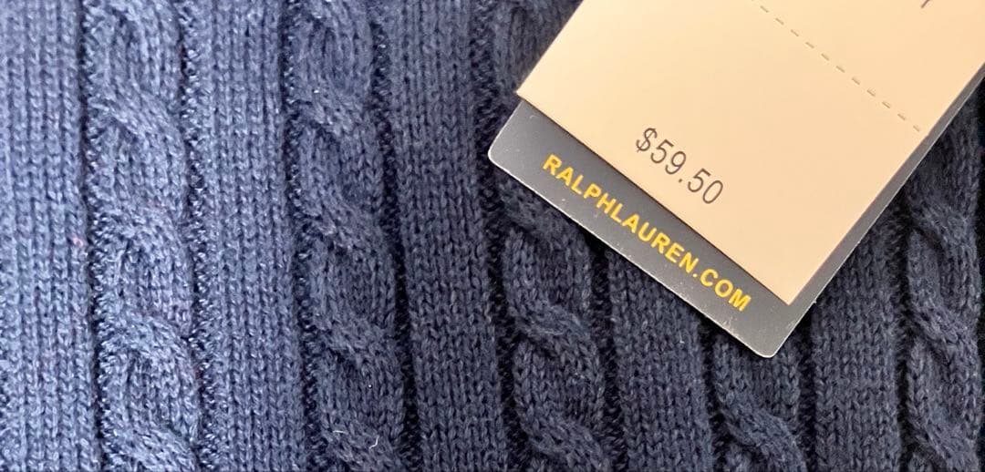 ポロラルフローレンPOLO RALPH LAURENケーブルカーディガンネイビー