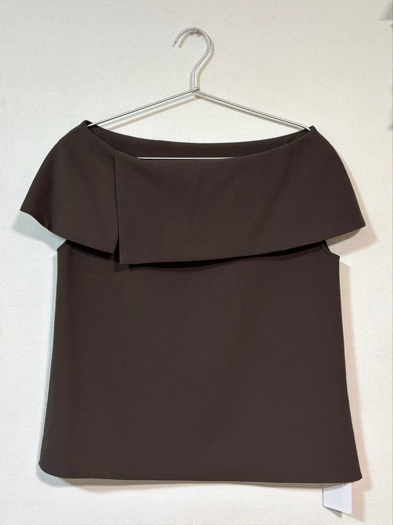 今季完売＊NOBLE新品未使用＊【洗える】ケープブラウス　ブラウン