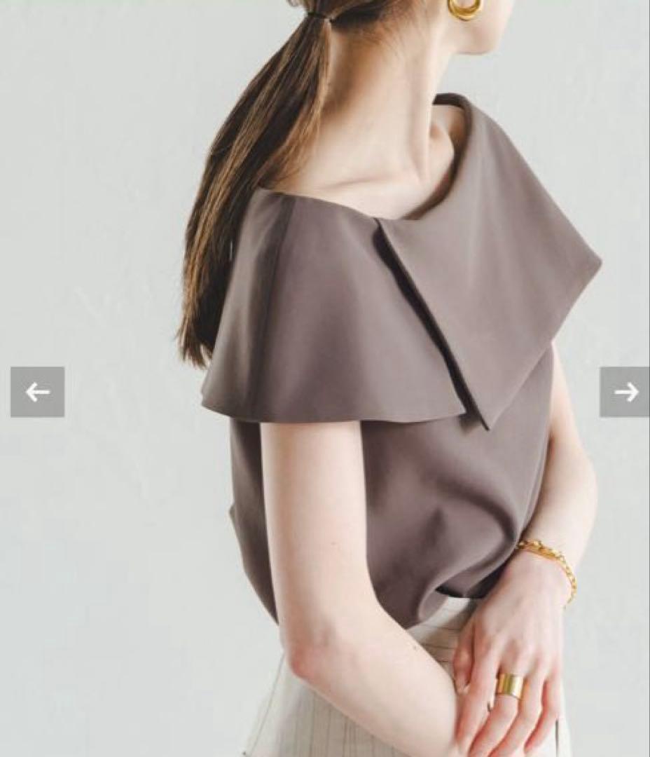 今季完売＊NOBLE新品未使用＊【洗える】ケープブラウス　ブラウン