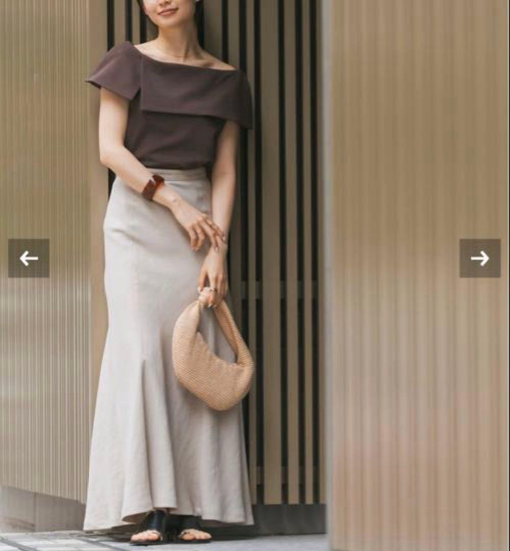 今季完売＊NOBLE新品未使用＊【洗える】ケープブラウス　ブラウン