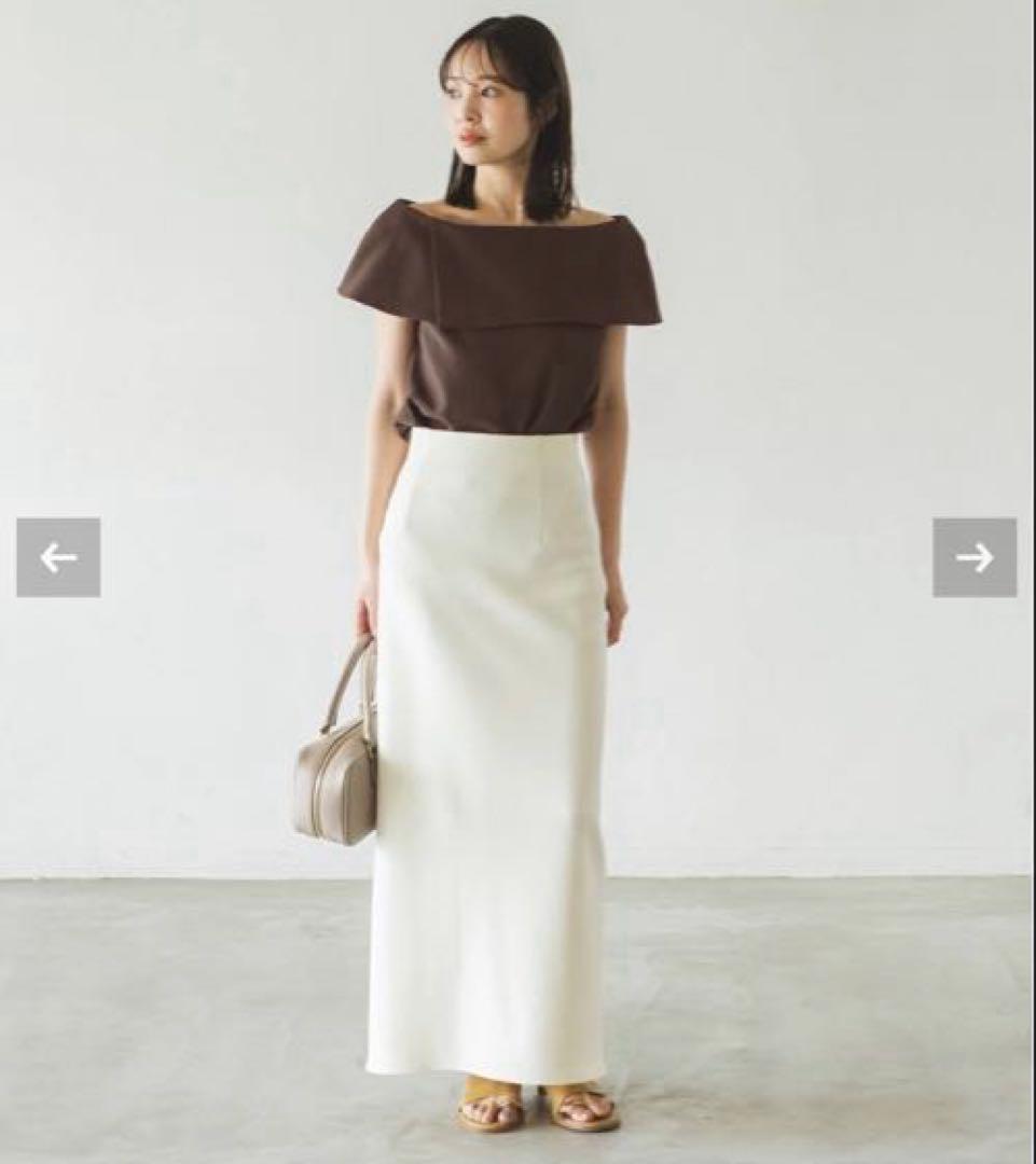 今季完売＊NOBLE新品未使用＊【洗える】ケープブラウス　ブラウン