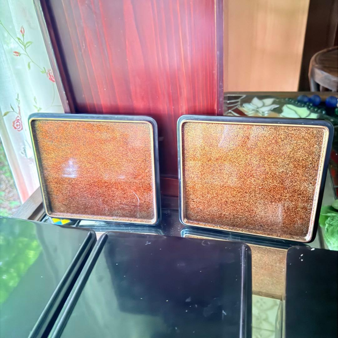 超限定1月23日20時迄‼️JAPAN『図替り宝尽くし』蒔絵梨地四段重台座付木箱入