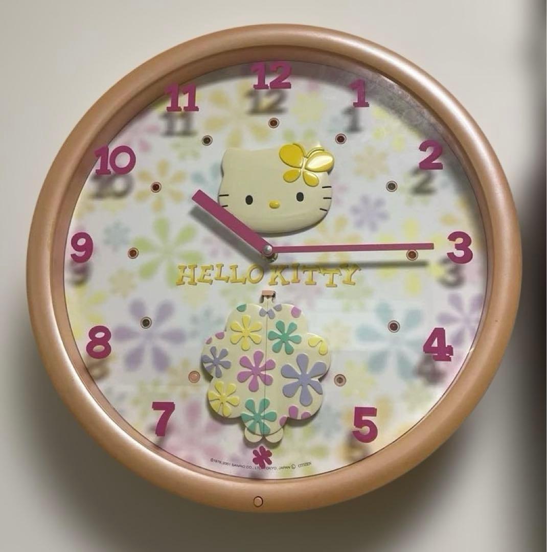 キティちゃん、からくり時計、メロディ時計、音楽、掛け時計、振り子時計、動作◎
