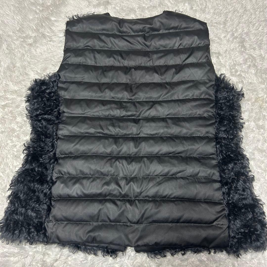 【自由区】ダウンベスト　テディーファー　モヘヤ100% ダブルジップ