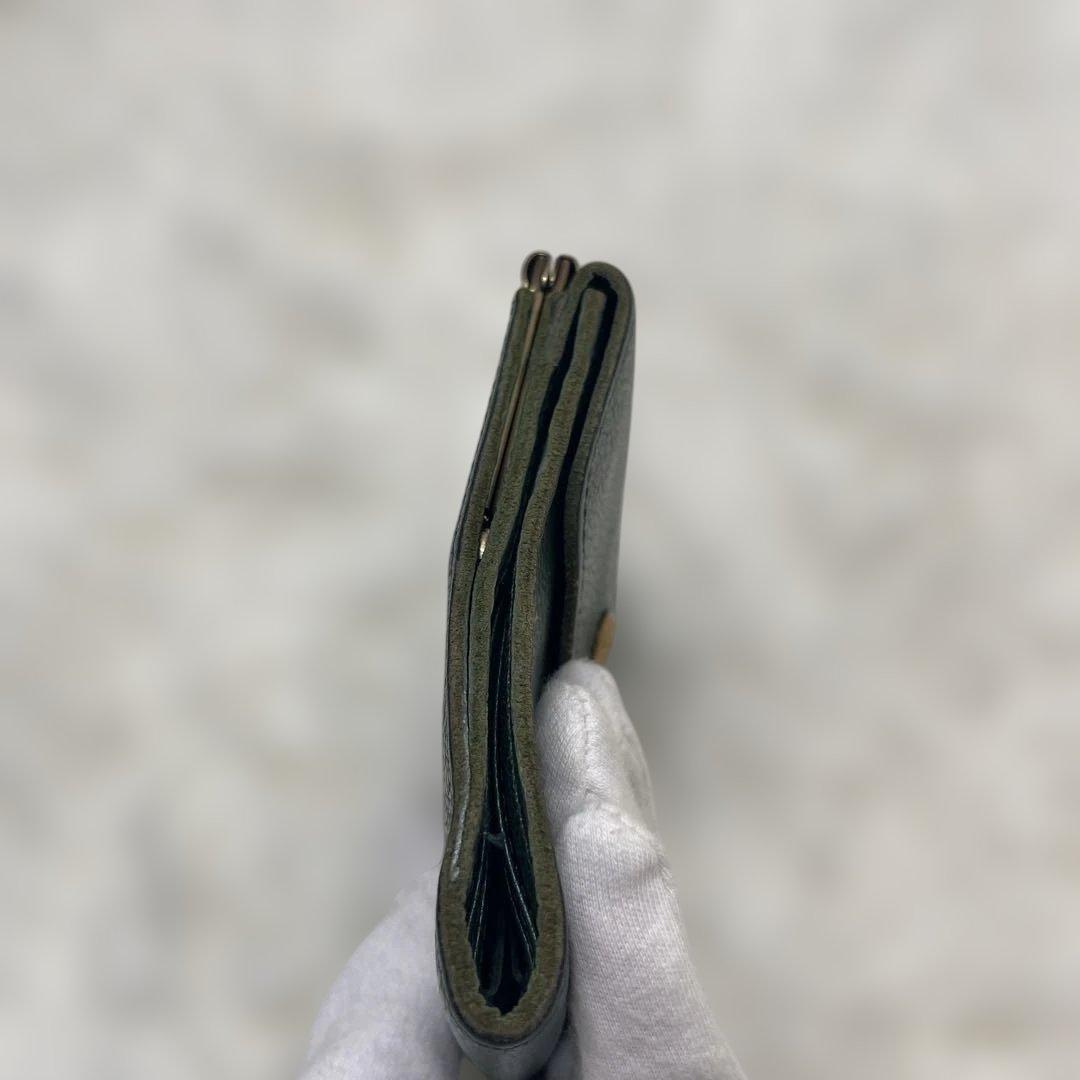 希少 美品 ILBISONTE ガマ折財布 緑 ミニマル イルビゾンテ グリーン