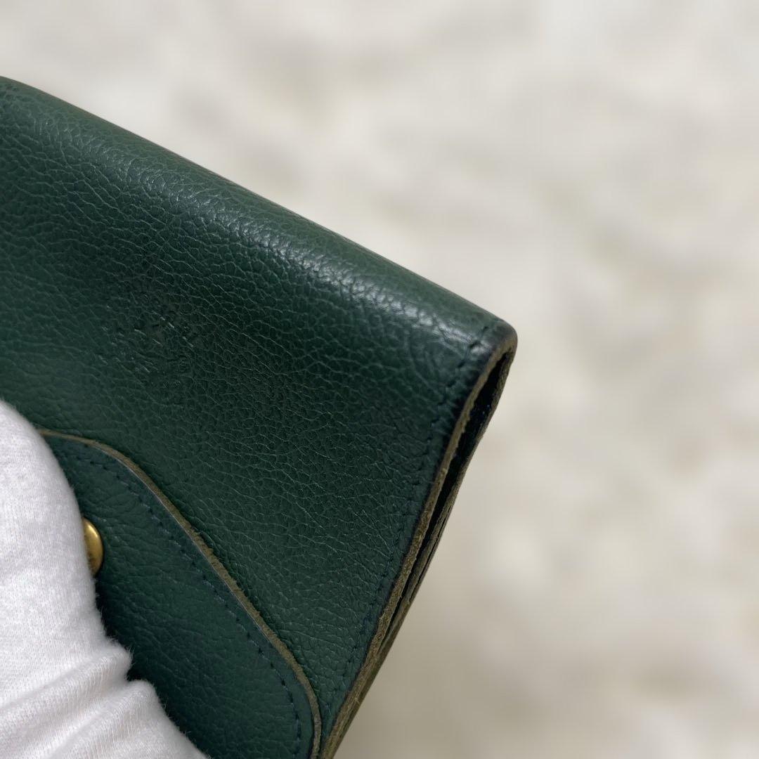 希少 美品 ILBISONTE ガマ折財布 緑 ミニマル イルビゾンテ グリーン