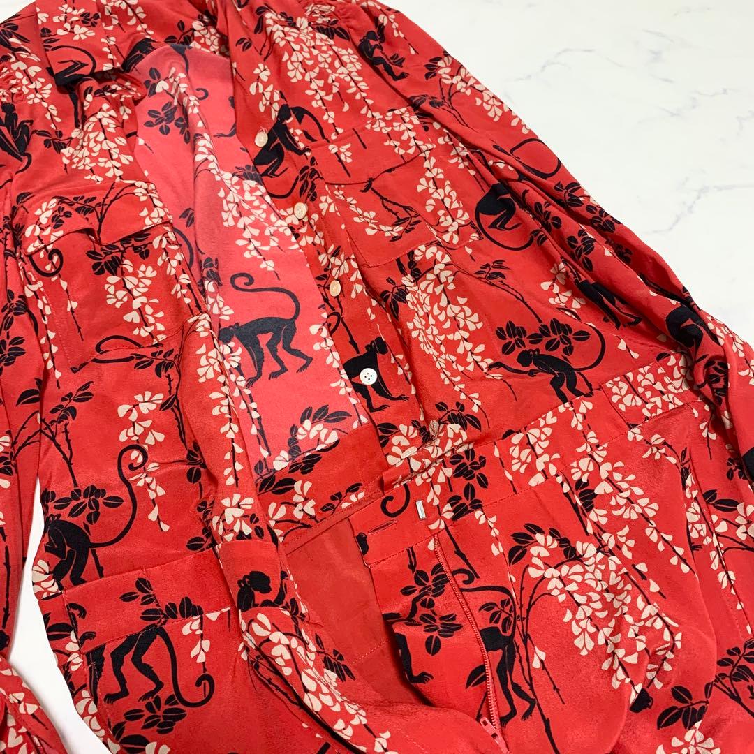 希少⭐️レッドヴァレンティノ　オールインワン　サロペット　総柄　赤