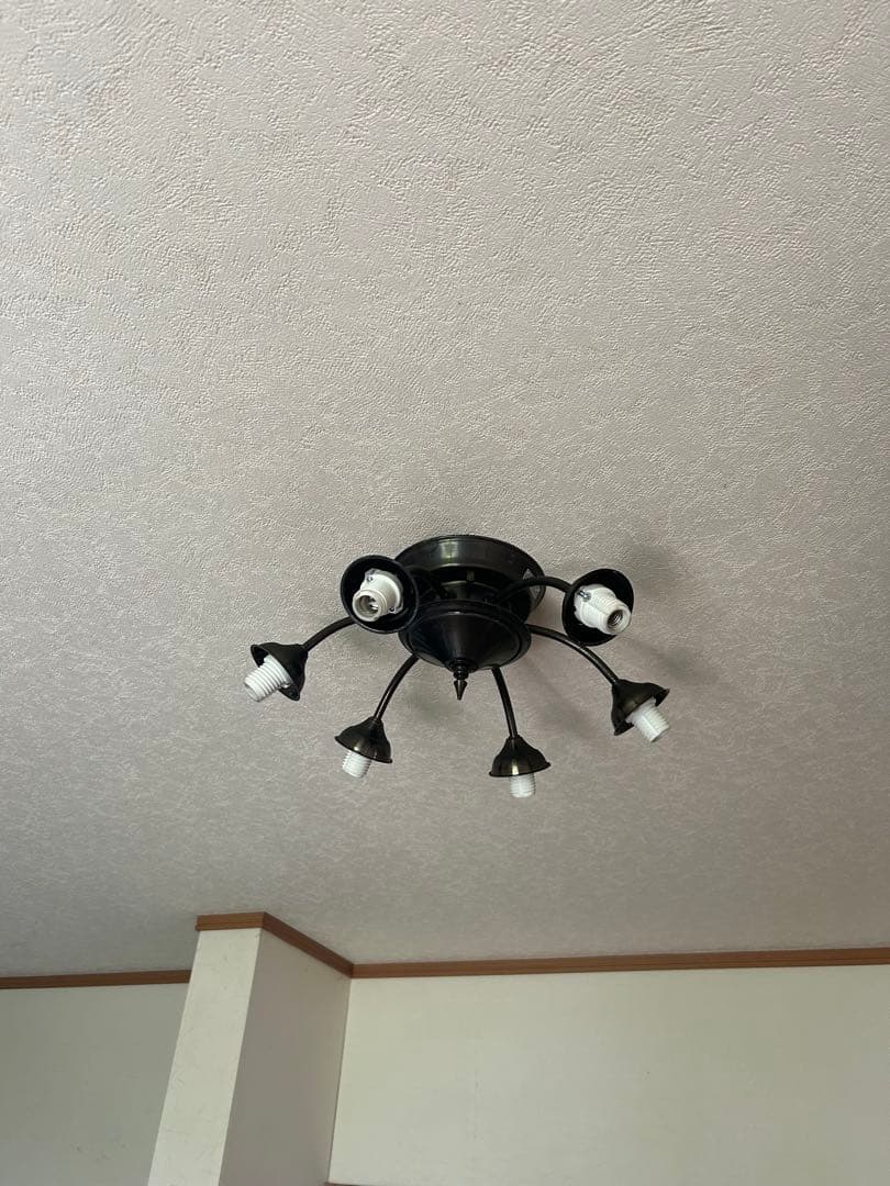 フラワー型シャンデリア 6灯 ホワイト