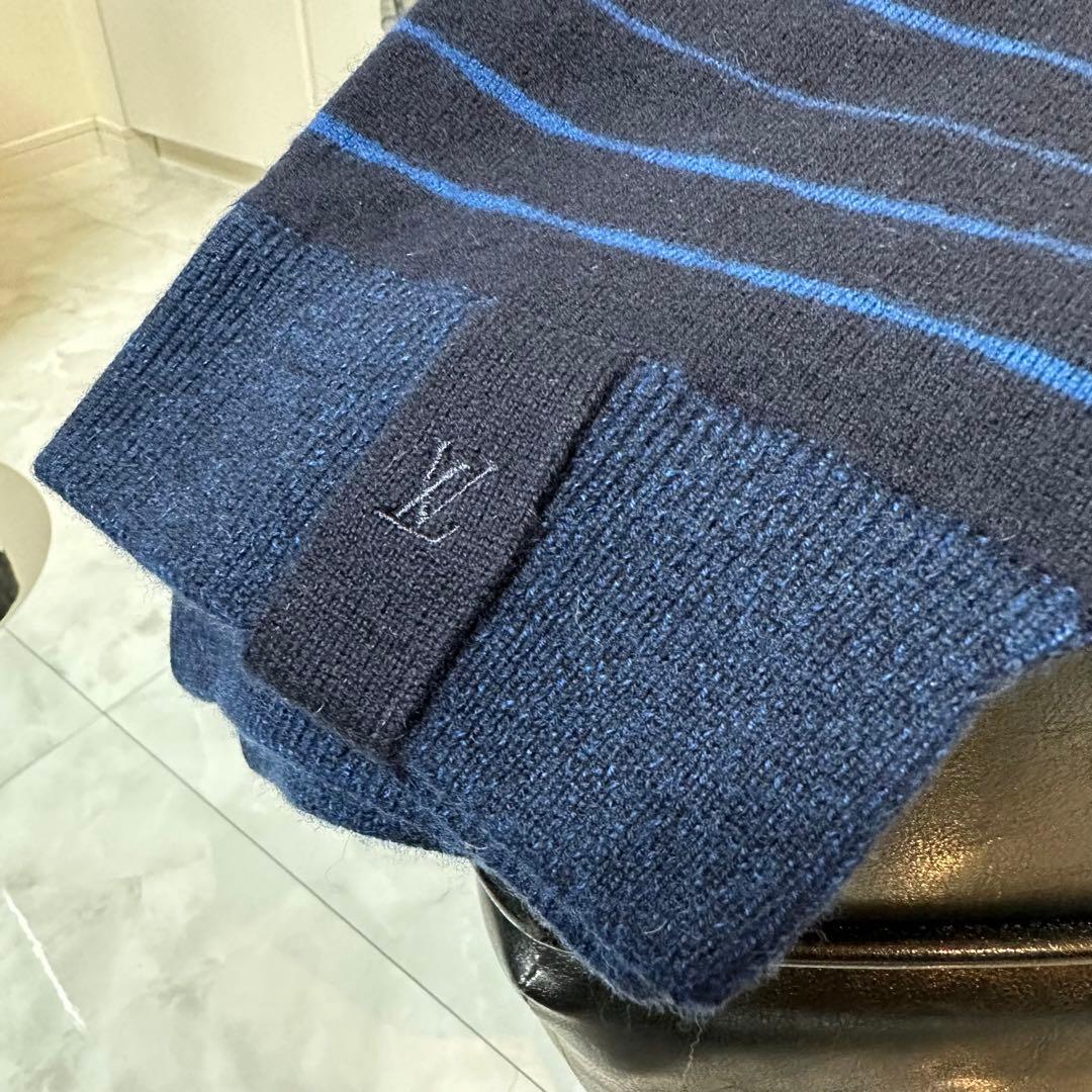 LOUISVUITTON■ボーダーロゴマフラー■LV刺繍■マフラー