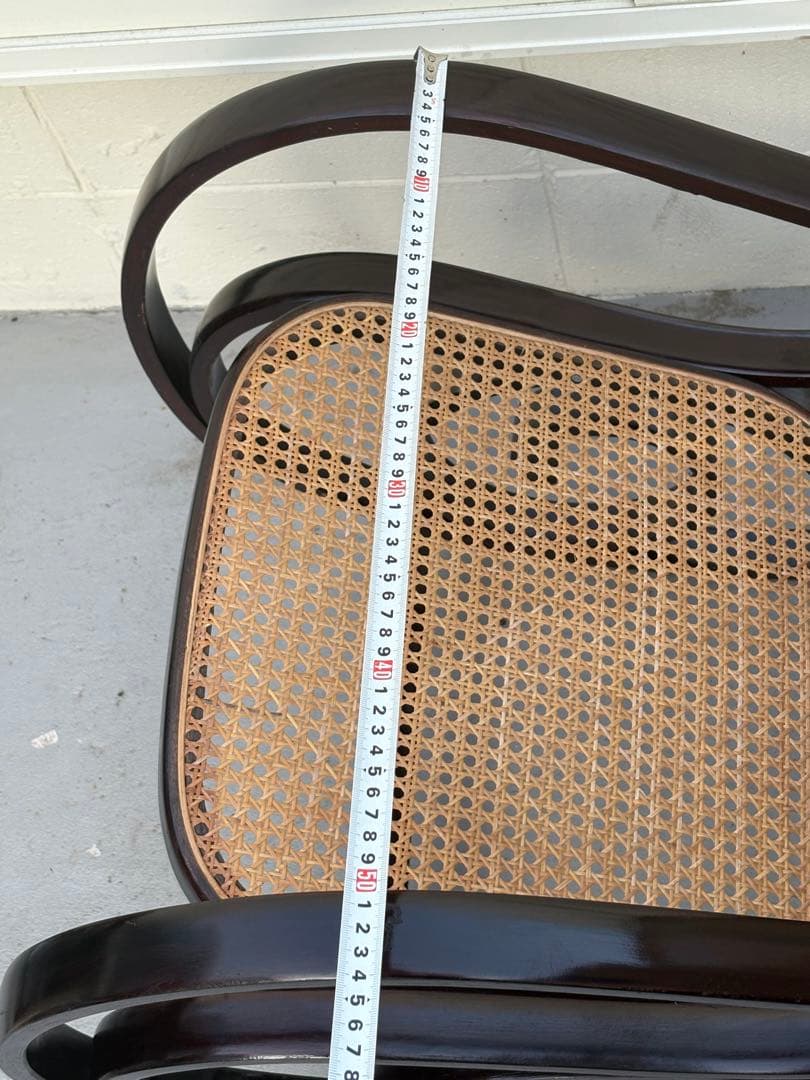 最後新品未使用　ラタン　ロッキングチェア　昭和レトロ　ミッドセンチュリー　曲げ木