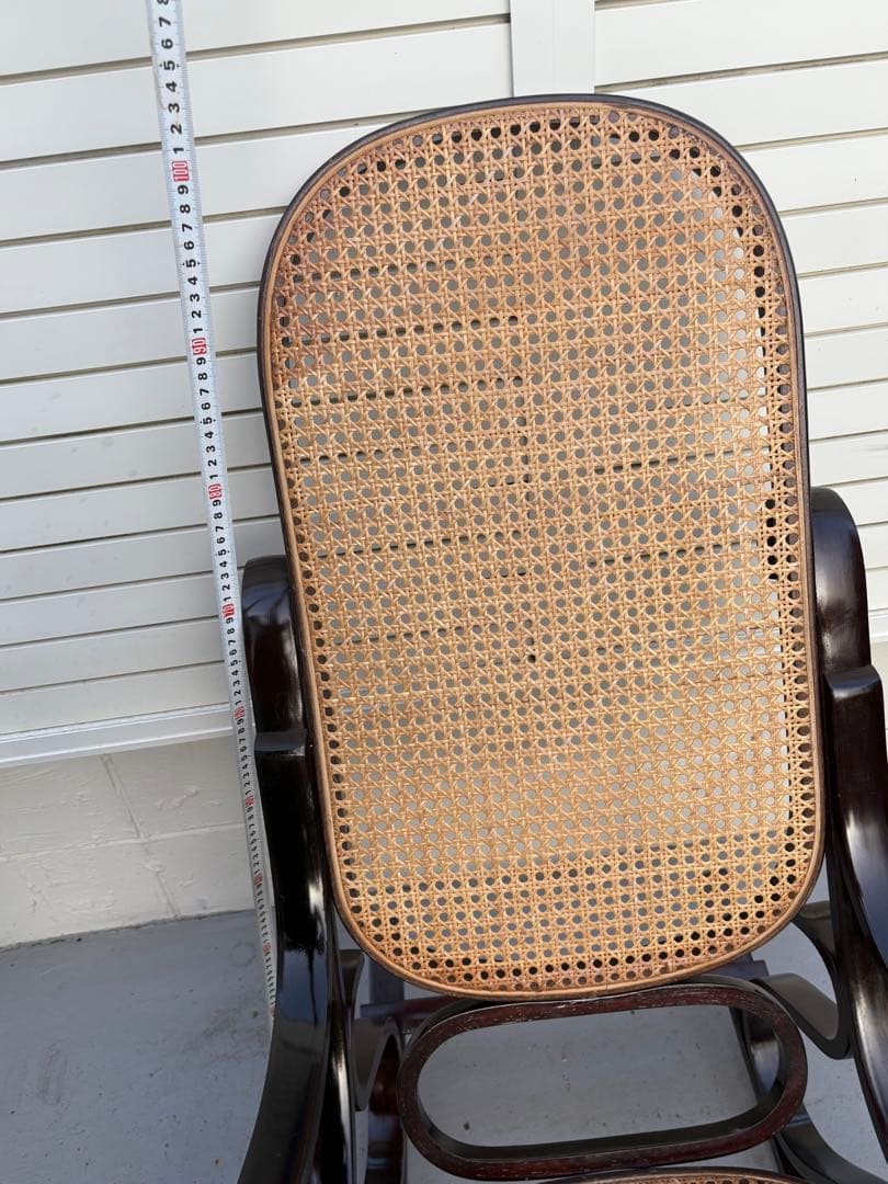 最後新品未使用　ラタン　ロッキングチェア　昭和レトロ　ミッドセンチュリー　曲げ木