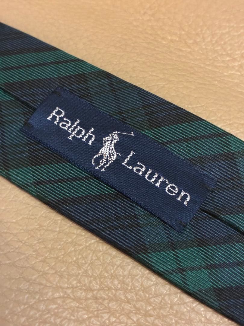 【未使用】ラルフローレン　ブラックウォッチ柄　プリントシルク　ネクタイ