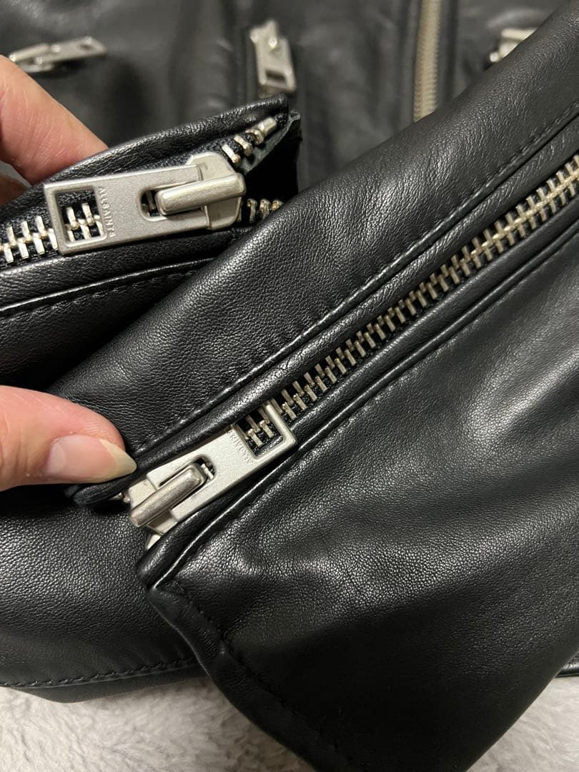 オールセインツALLSAINTSブラックレザーライダースジャケット L