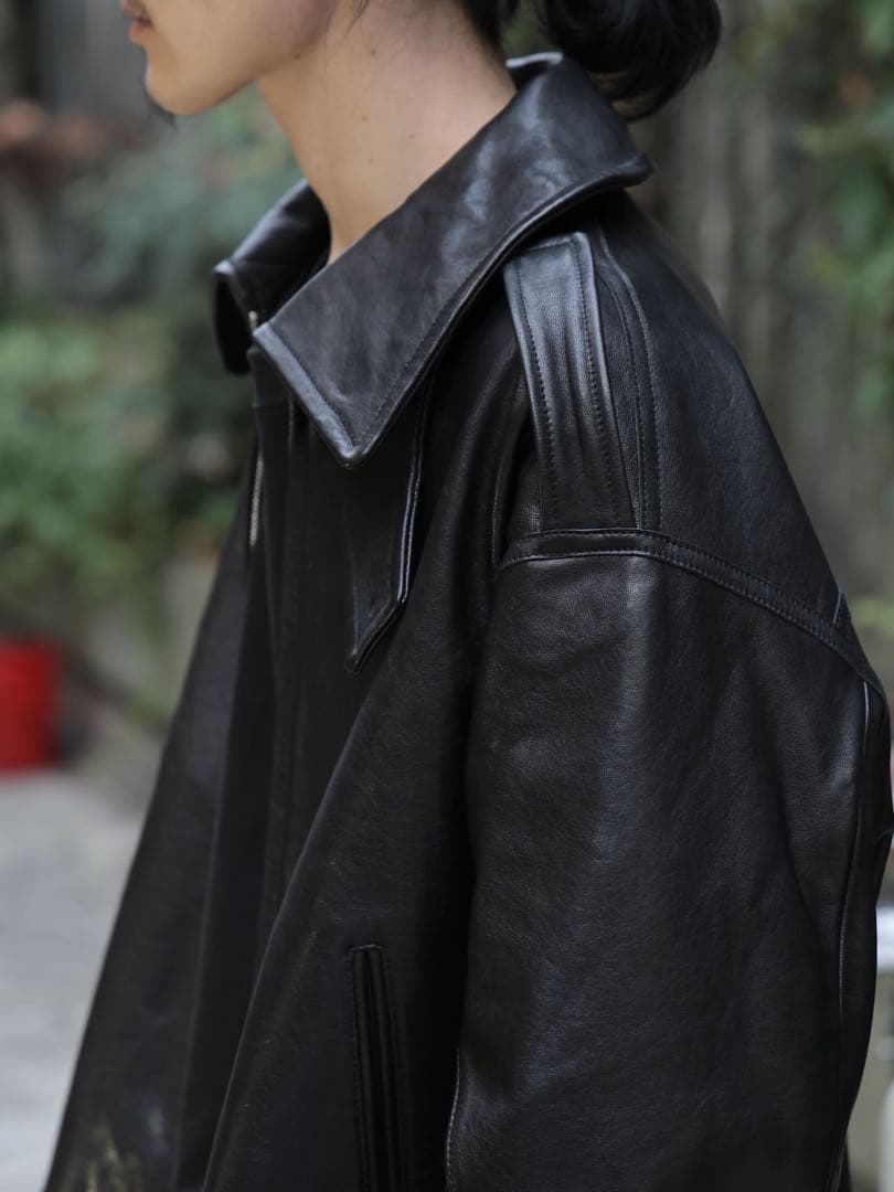 ジャケット・アウター ANTHEM A LAMB LEATHER MILITARY BLOUSON