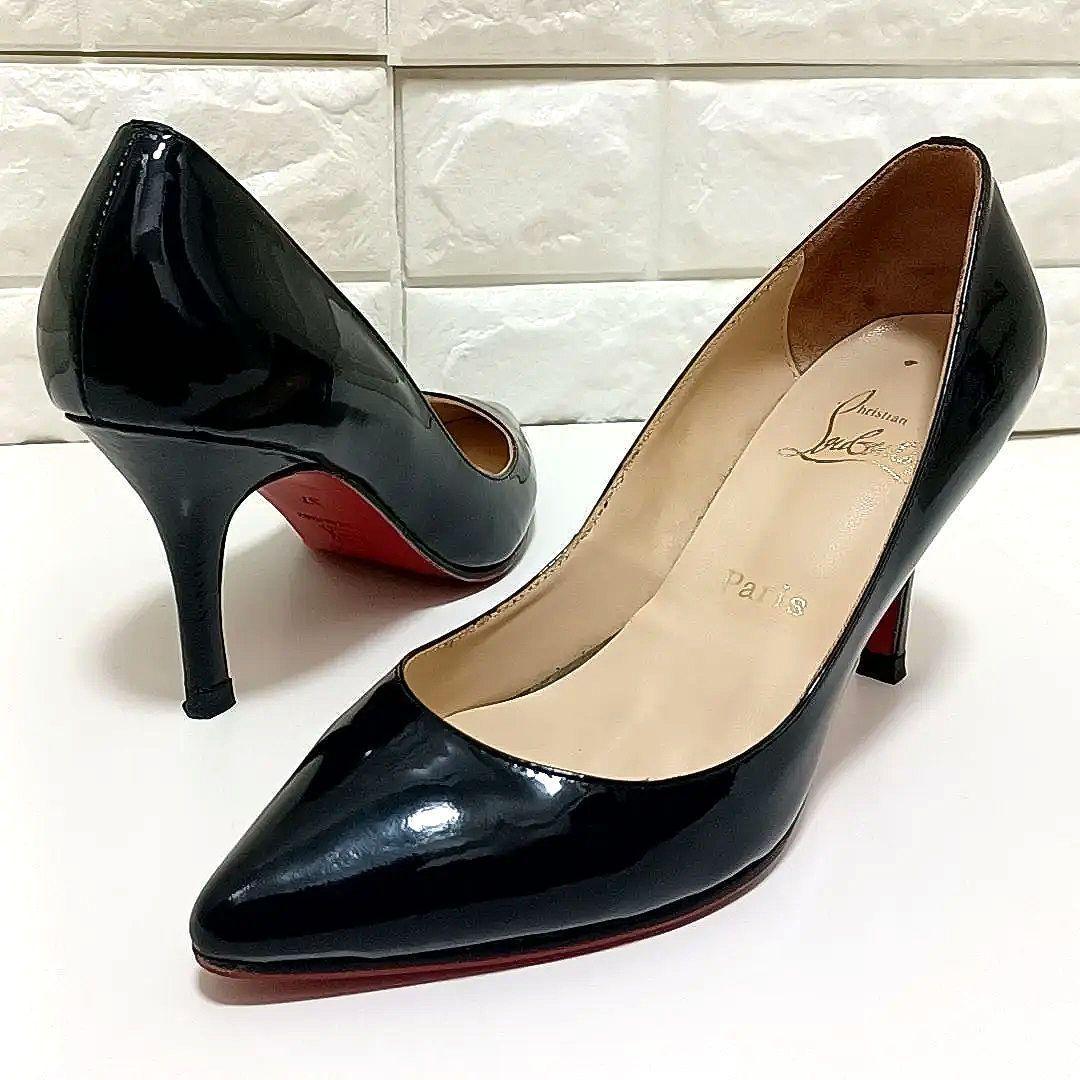 ヒール高8.5cm★ルブタン　レッドソール　ポインテッドトゥ　エナメル　パンプス