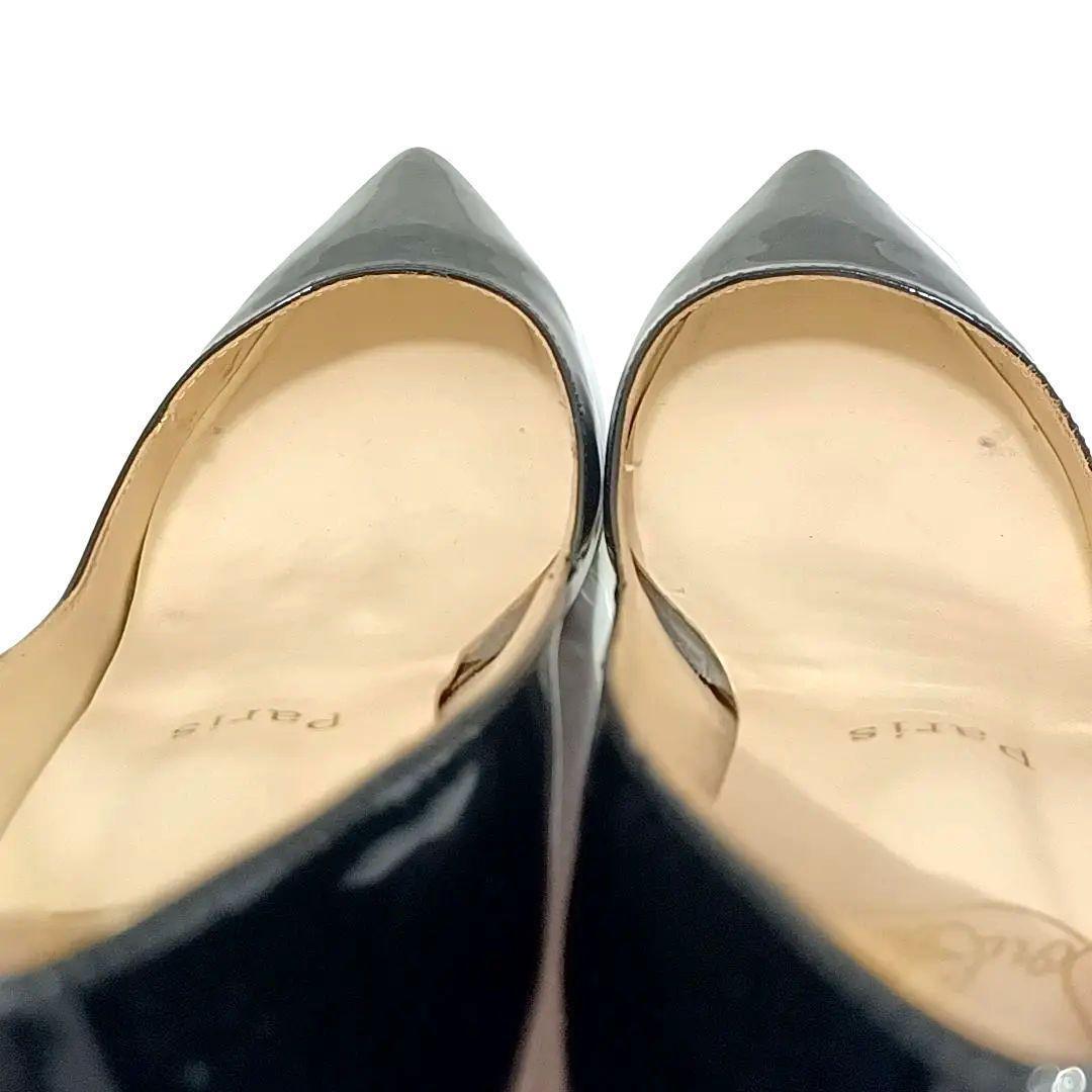 ヒール高8.5cm★ルブタン　レッドソール　ポインテッドトゥ　エナメル　パンプス