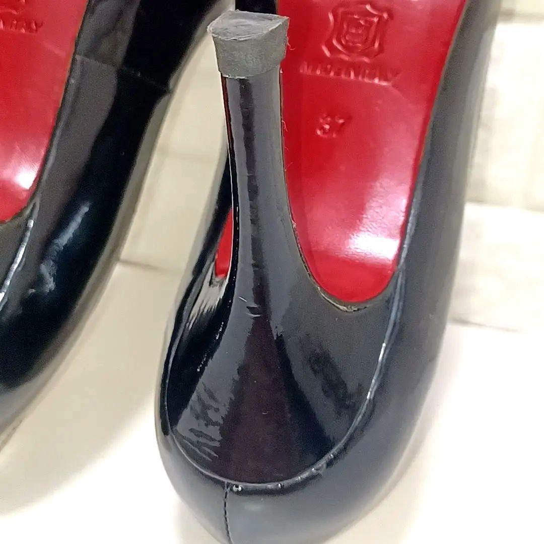 ヒール高8.5cm★ルブタン　レッドソール　ポインテッドトゥ　エナメル　パンプス