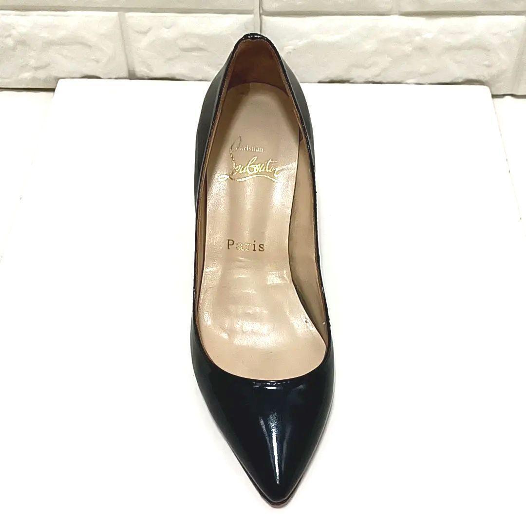 ヒール高8.5cm★ルブタン　レッドソール　ポインテッドトゥ　エナメル　パンプス